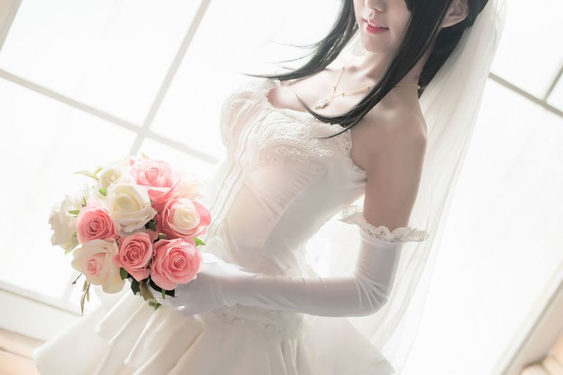 (妙妙-) Date a live - Tokisaki Kurumi wedding dress cosplay-幻想世界