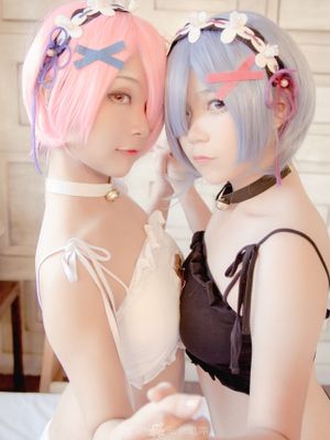 Ram x Rem Cosplay (Cat Bra version) by Yuni & Momoe Ren-幻想世界