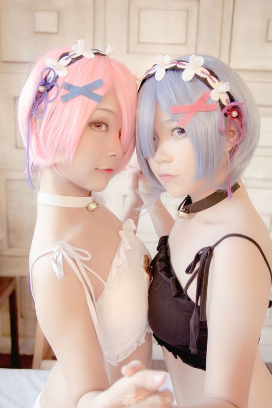 Ram x Rem Cosplay (Cat Bra version) by Yuni & Momoe Ren-幻想世界