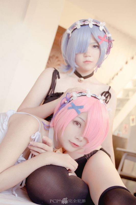 Ram x Rem Cosplay (Cat Bra version) by Yuni & Momoe Ren-幻想世界