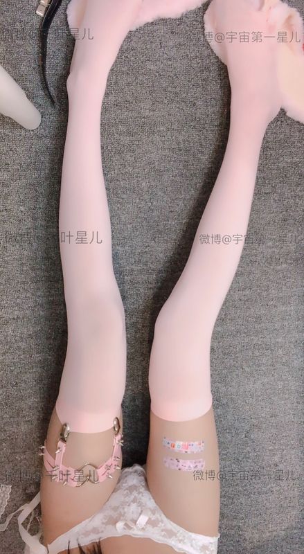 粉色长筒袜白色蕾丝内裤-幻想世界