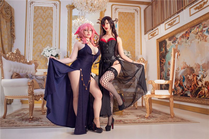 Mikomi Hokina & Yuzu Pyon - Beidou & Yae gala-幻想世界
