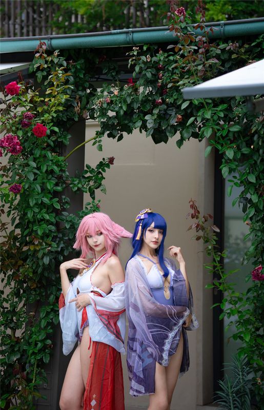 Himeecosplay & Itty Bunny - Ei & Miko-幻想世界