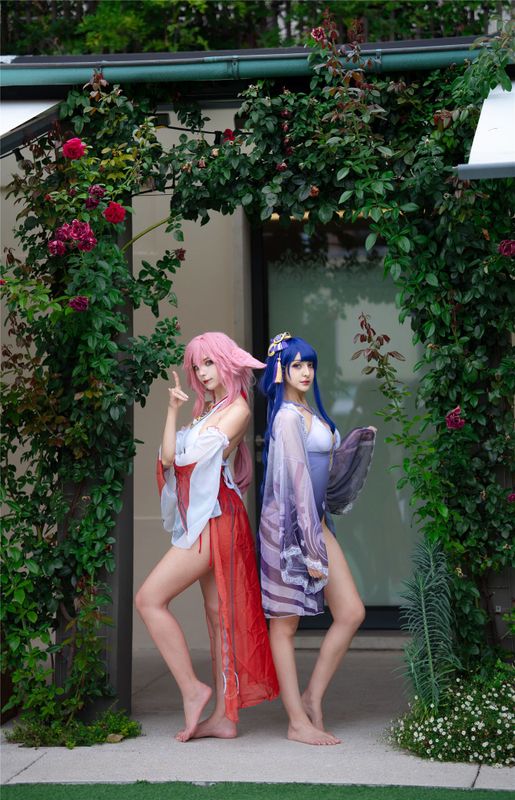 Himeecosplay & Itty Bunny - Ei & Miko-幻想世界