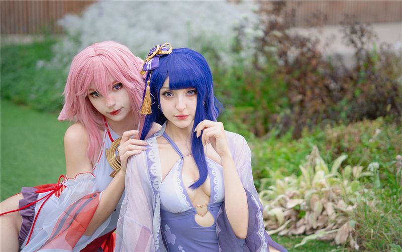 Himeecosplay & Itty Bunny - Ei & Miko-幻想世界