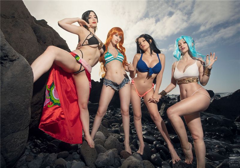 Mikomi Hokina, Liensue, Gumiho Hannya, Meryl Sama - One Piece Bikini Collab-幻想世界