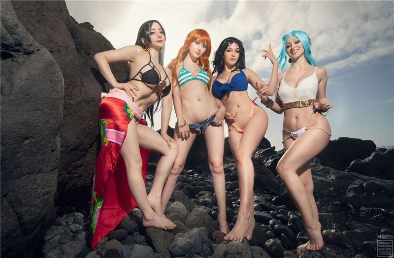 Mikomi Hokina, Liensue, Gumiho Hannya, Meryl Sama - One Piece Bikini Collab-幻想世界